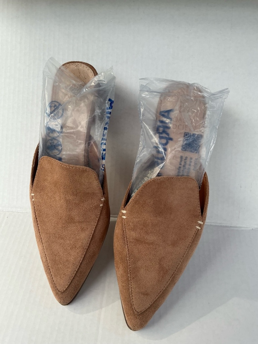 Oasis Society California Women’s Tan Suede Mules Leather Block Heel-Size 8-GUC - Picture 7 of 11